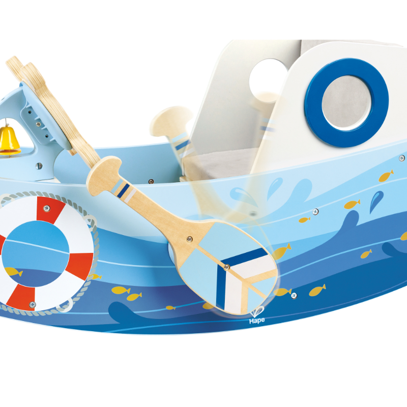 Hape - Captain's Rocking Boat Ride-On Toy - Blue