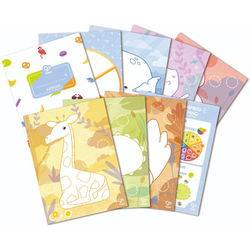 Hape - Crayon Colouring & Stickers Art Set - 18pcs