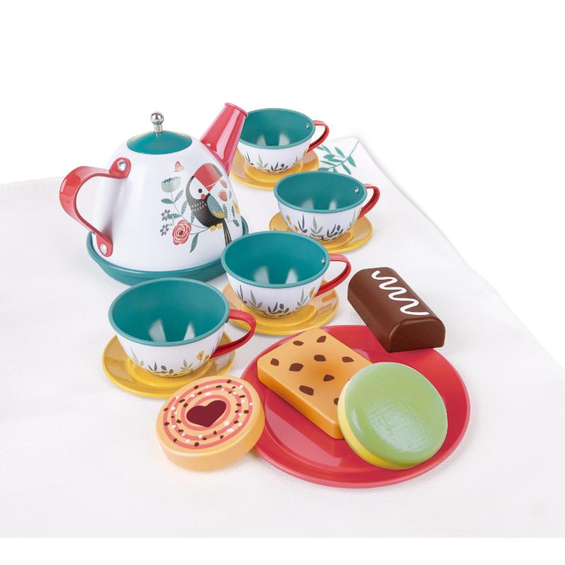 Hape - Tea Time Playset With Storage Box - 15pcs