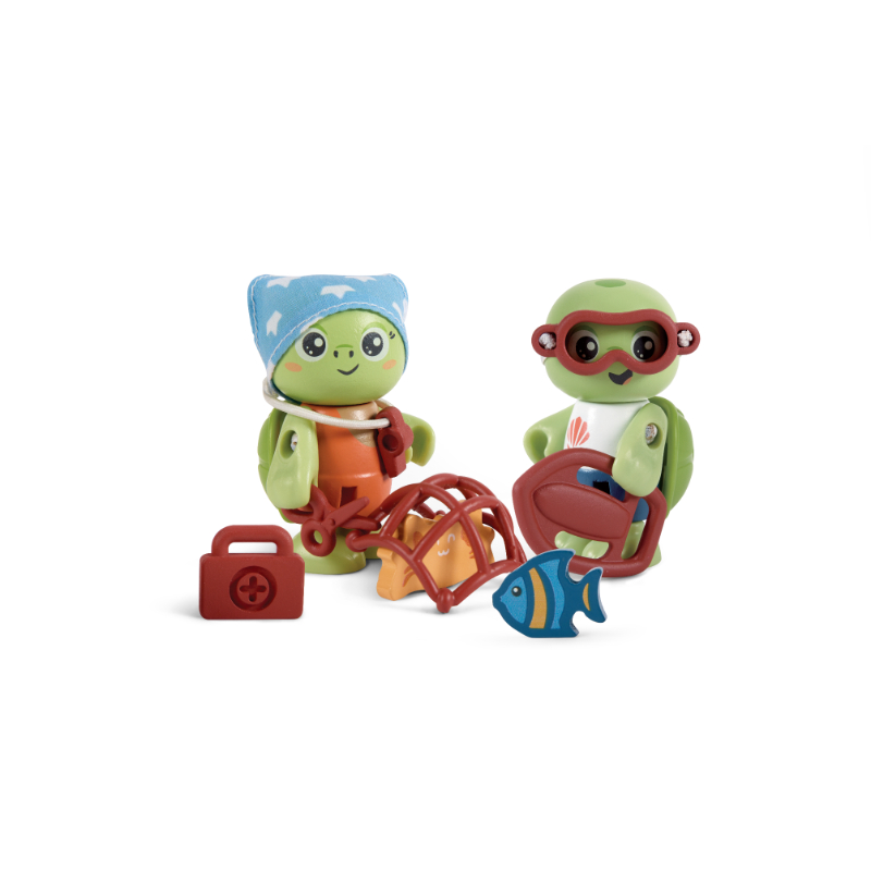 Hape - Green Planet Explorers Kayl & Wai Turtle Figurine Playset - 11 Pcs