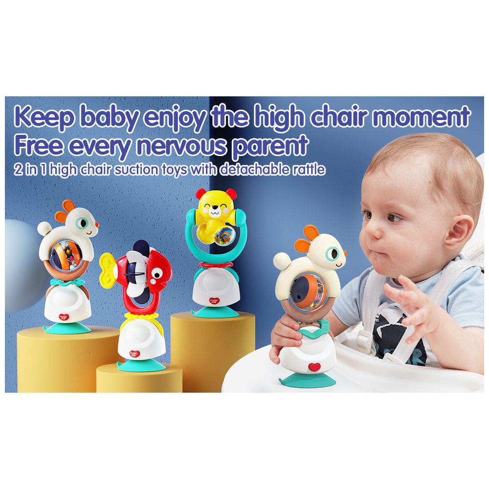 Hola 2in1 Highchair Toys & Baby Rattle Suction Toys - Bear