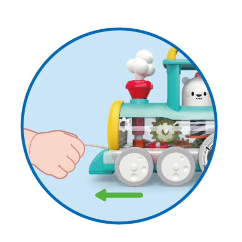 Hola - Push Along Train Engine Steam Toys - Yellow