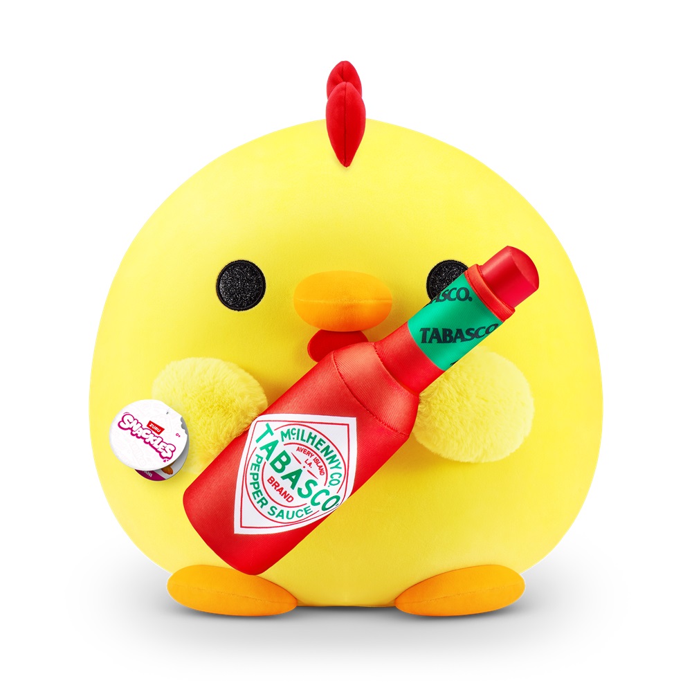 ZURU - Snackles Super Soft Plush Toy - Dan Chicken With Tabasco - 14 Inches