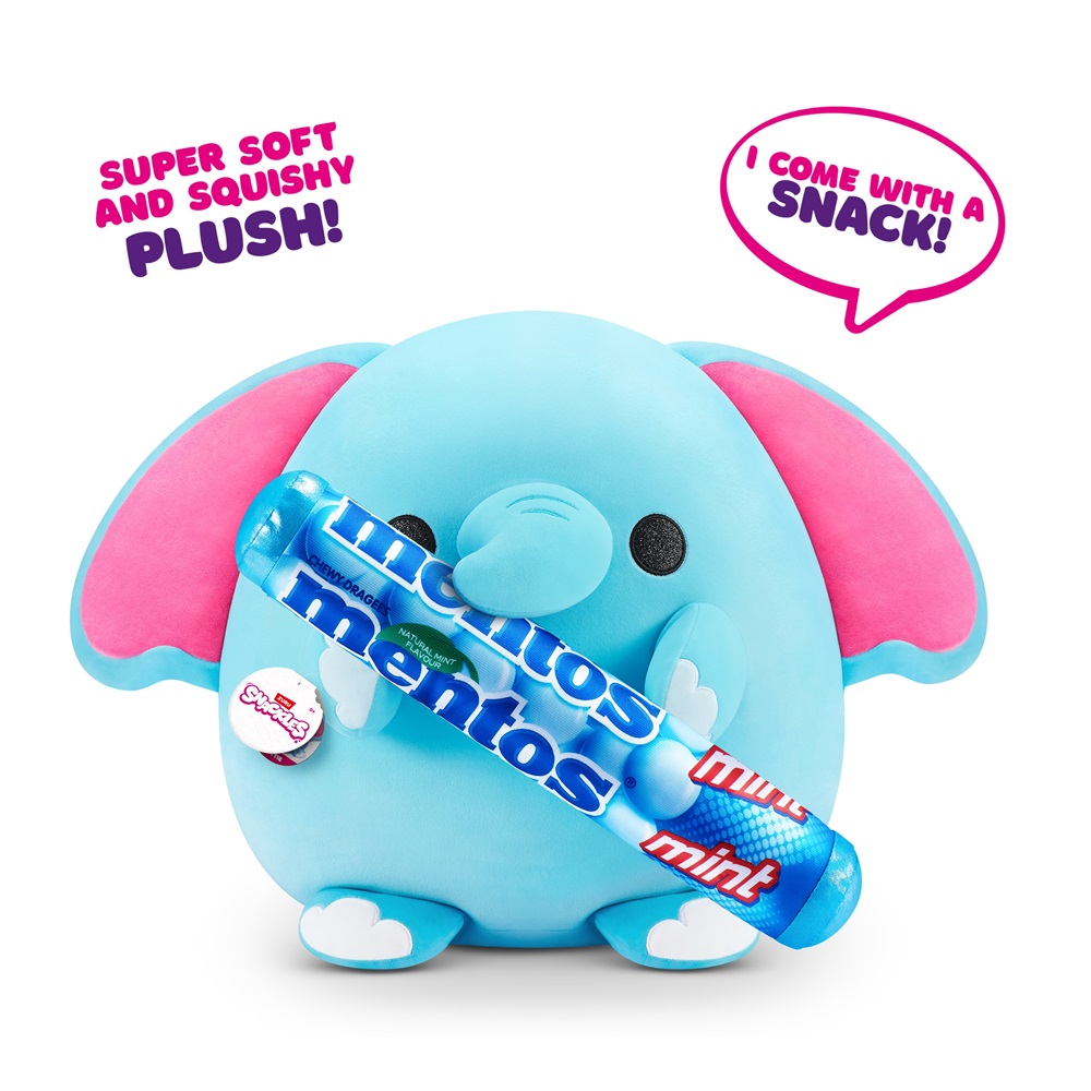 ZURU - Snackles Super Soft Plush Toy - Lottie Elephant with Mentos - 14 Inches