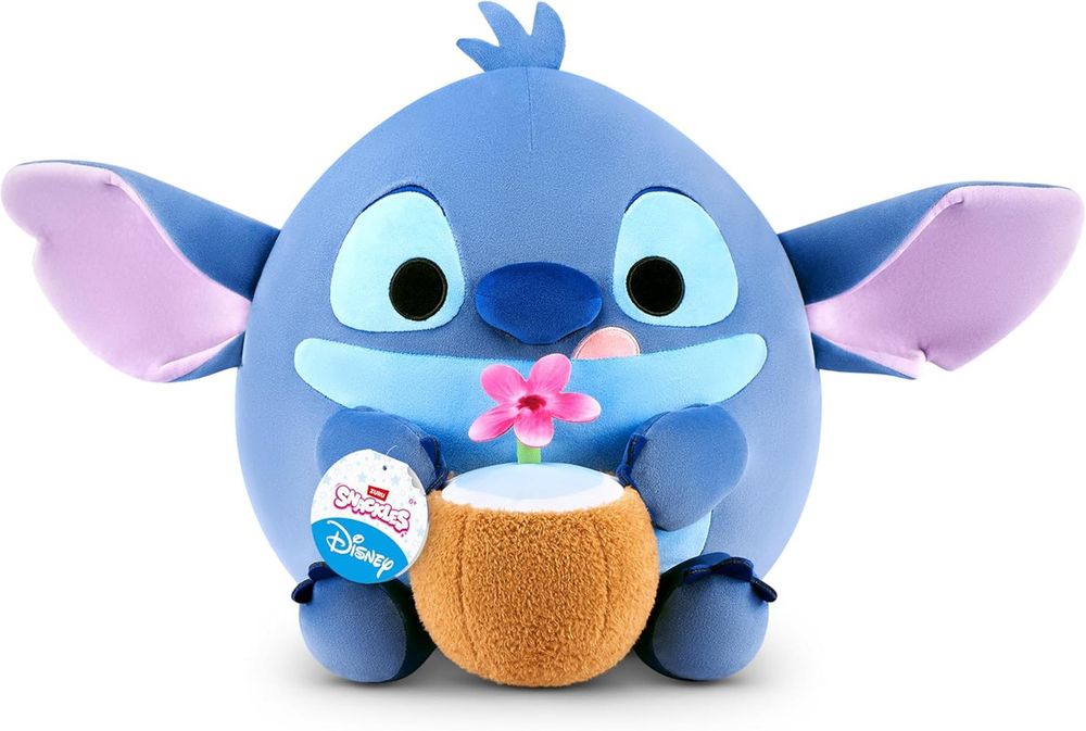 Zuru - Snackles Disney Plush Toy With Snack Accessory - Stitch - 14-Inch