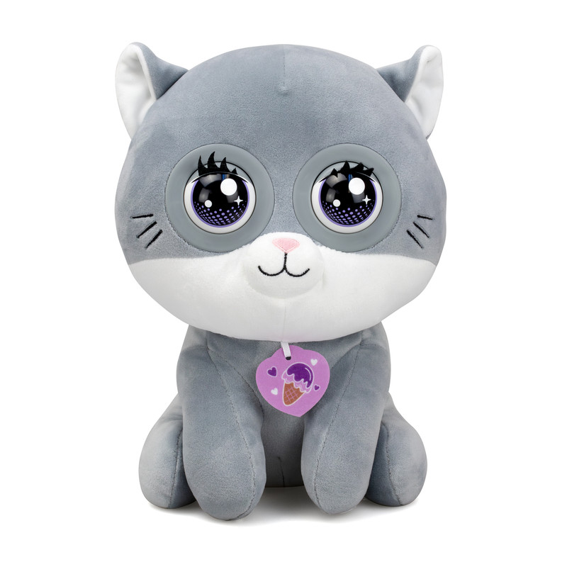 Silverlit - Winksies Blueberry Kitty Blinking Soft Toy - Grey - 30 cm