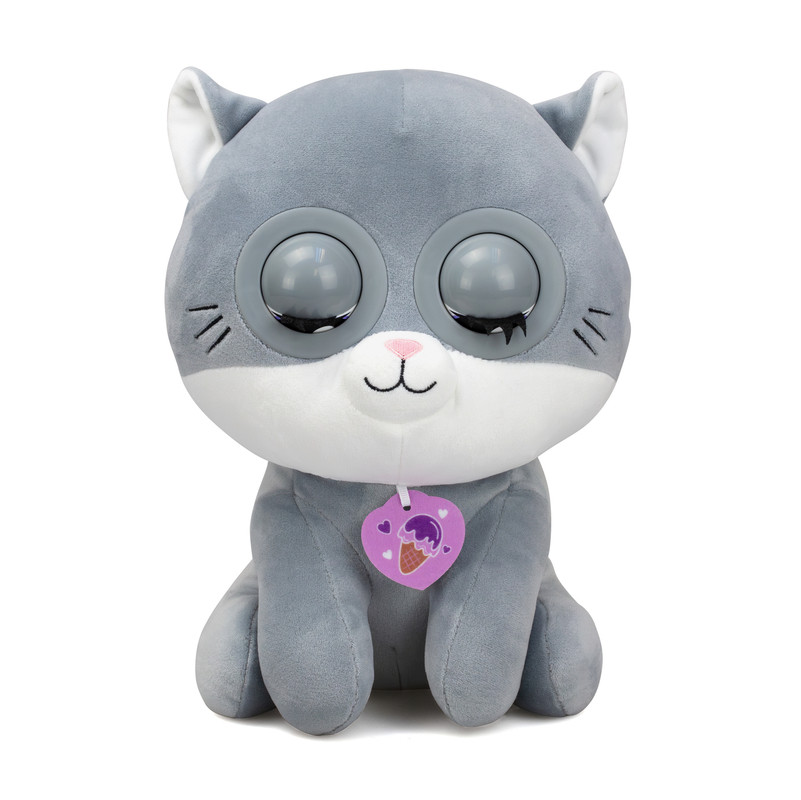 Silverlit - Winksies Blueberry Kitty Blinking Soft Toy - Grey - 30 cm