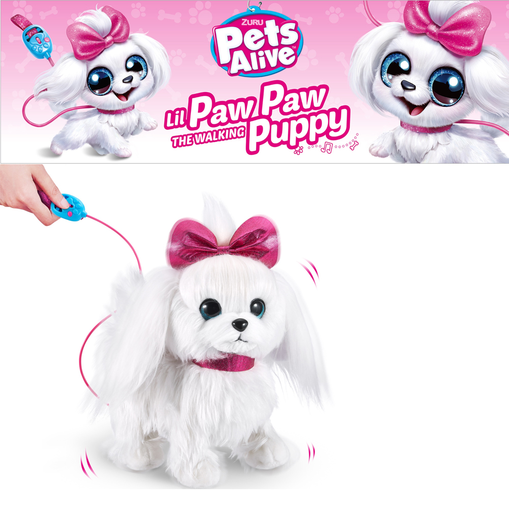 Zuru - Pets Alive "Lil Paw Paw" Interactive Electronic Leash Controlled Plush Toy