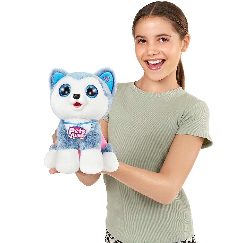 ZURU - PETS ALIVE Pooping Puppies Series 1, Interactive Plush Toys - HUSKY