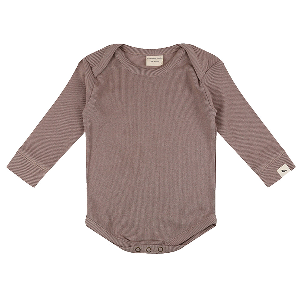 Turtledove London Baby's Ribbed Bodysuit - Brown