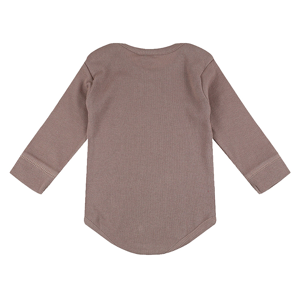 Turtledove London Baby's Ribbed Bodysuit - Brown