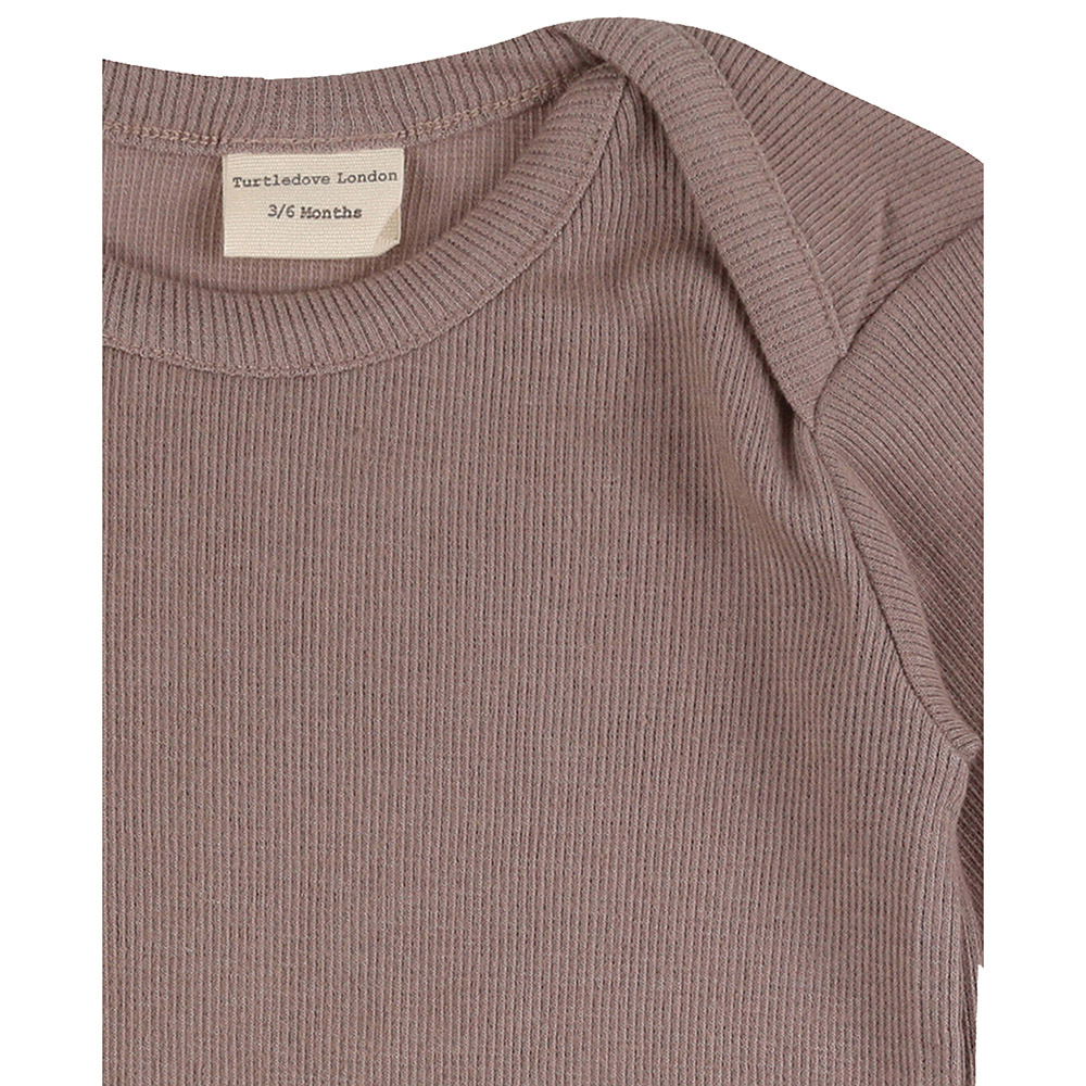 Turtledove London Baby's Ribbed Bodysuit - Brown