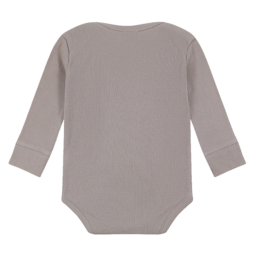 Turtledove London Baby's Ribbed Bodysuit - Grey