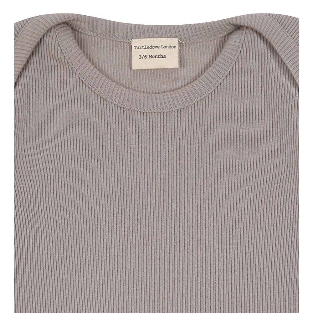 Turtledove London Baby's Ribbed Bodysuit - Grey