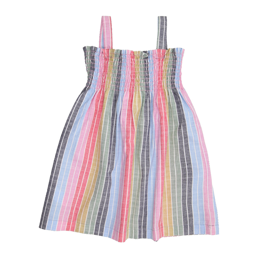 Lilly & Sid Girl's Rainbow Sun Stripe Print Dress