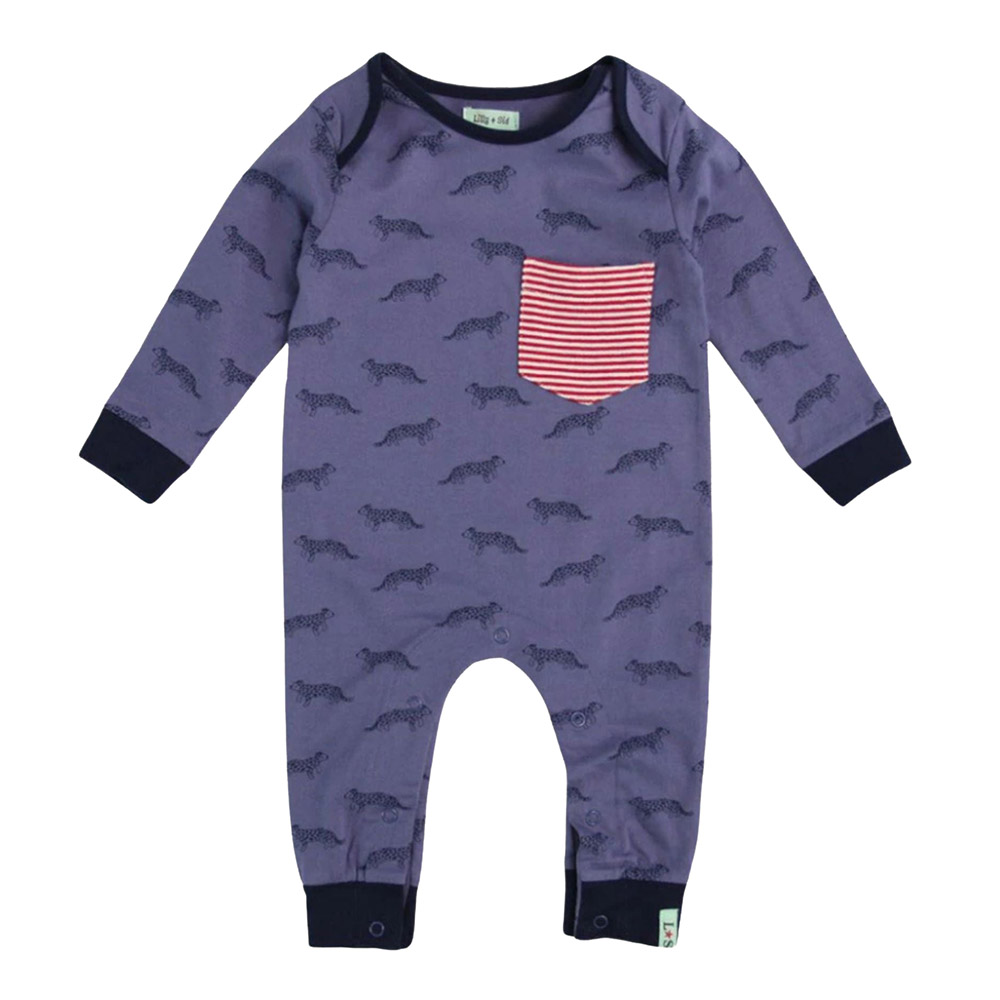 Lilly & Sid Baby Boy's Leopard Printed Romper - Purple