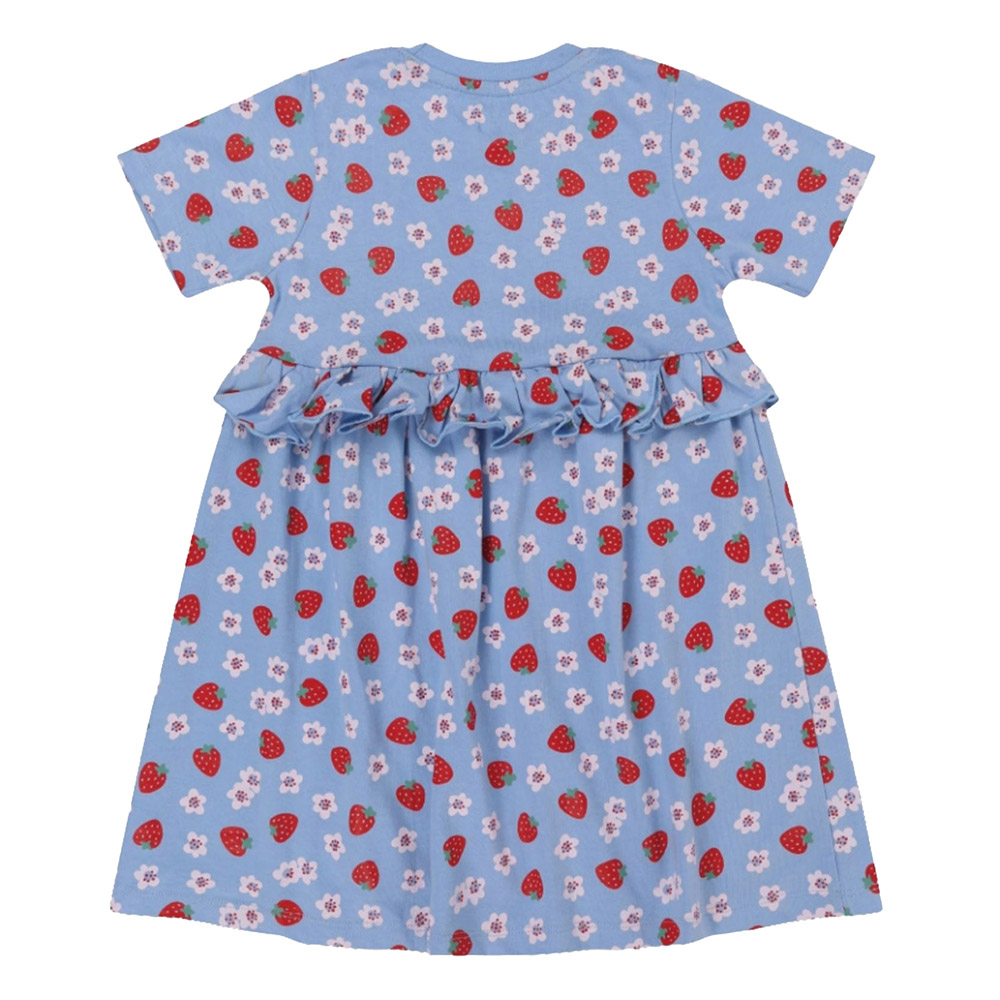Lilly & Sid Girl's Strawberry Printed Dress - Blue