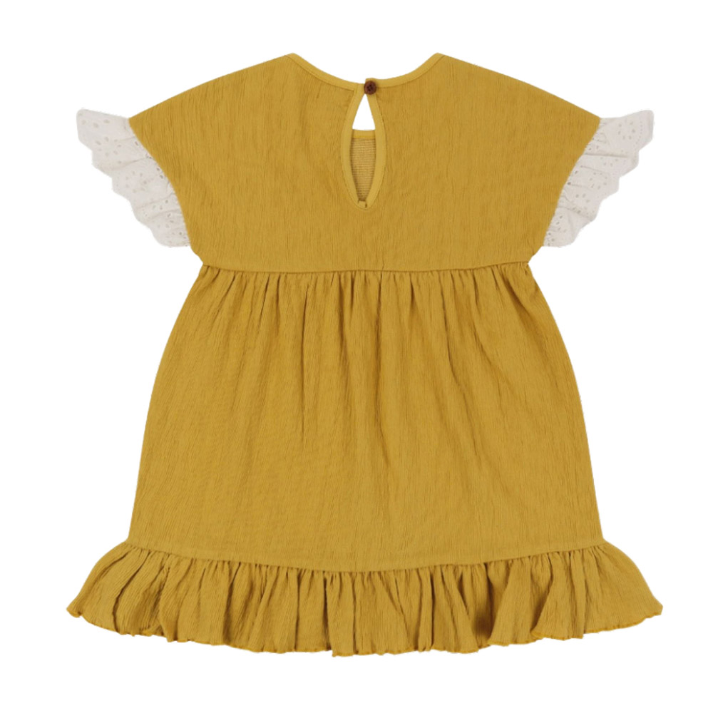 Lilly & Sid Baby Girl's Floral Applique Dress - Yellow