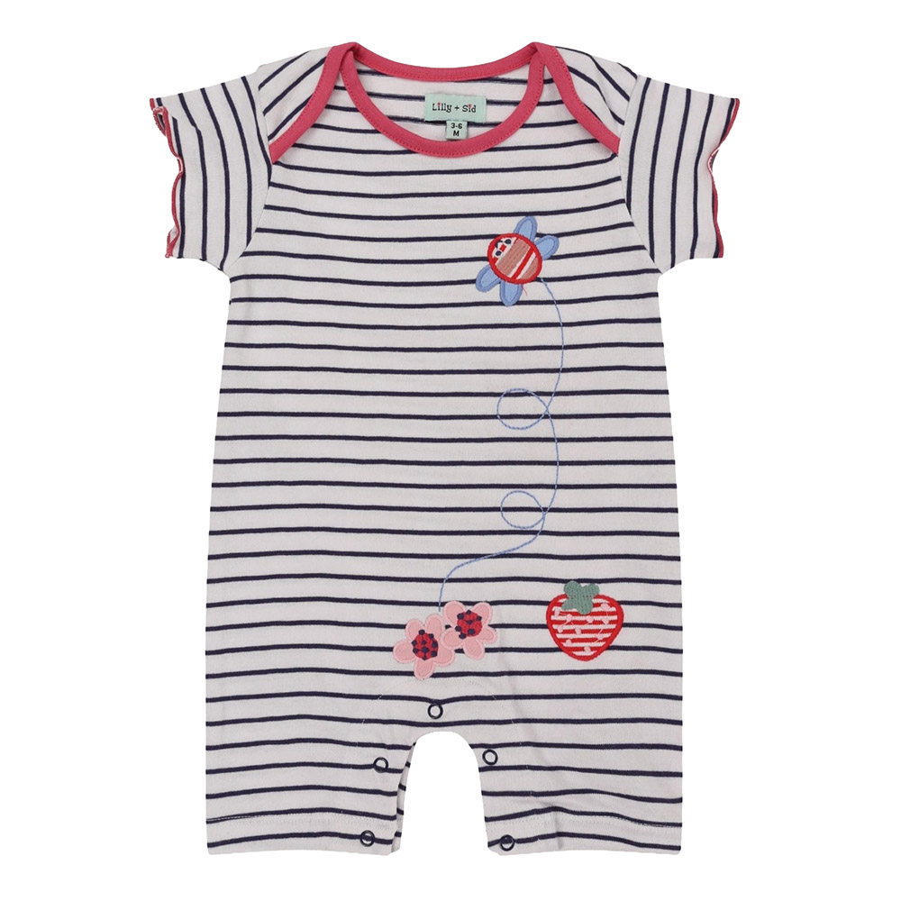 Lilly & Sid Baby Stripe Printed Romper