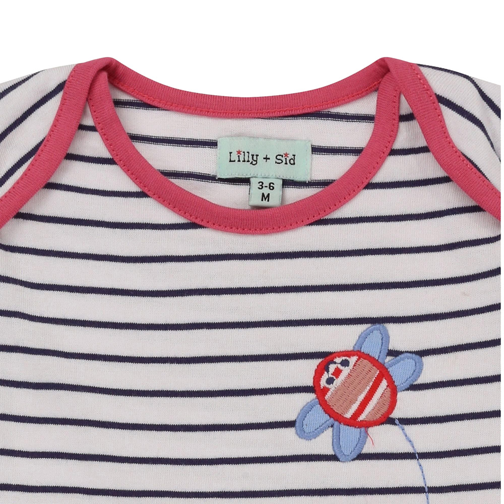 Lilly & Sid Baby Stripe Printed Romper