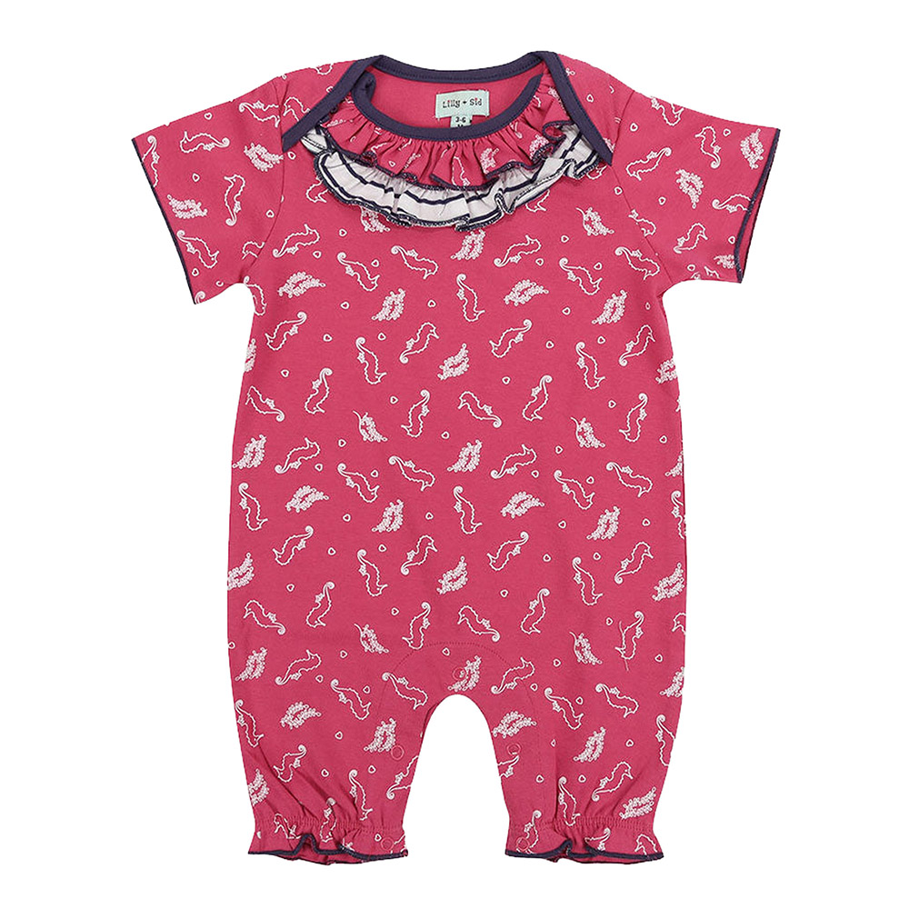 Lilly & Sid Baby Girl's Seahorse Printed Romper - Pink