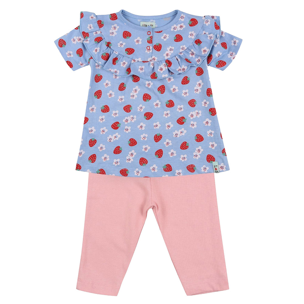 Lilly & Sid Baby Girl's Strawberry Printed Top & Leggings Set - 2 Pcs