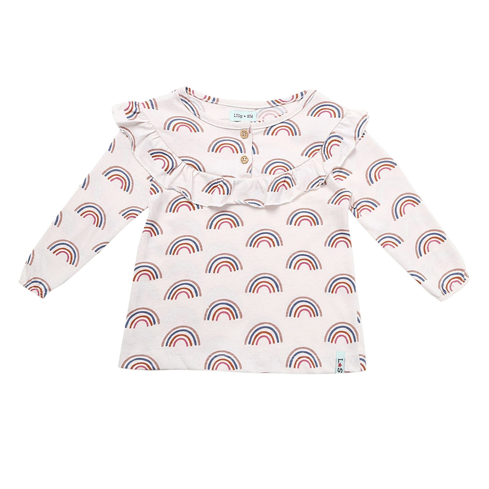Lilly & Sid Baby Girl's Rainbow Printed Top & Leggings - Pink - 2 Pcs
