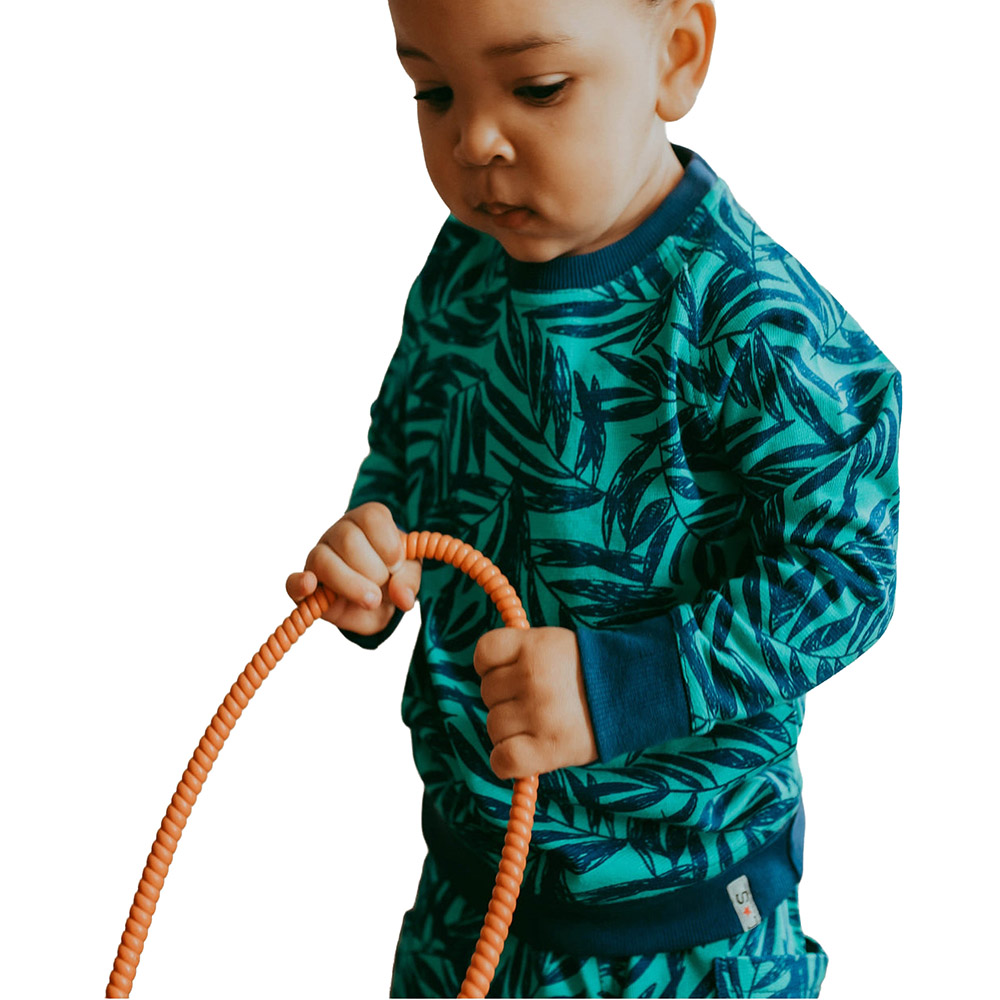 Lilly & Sid Boy's Palm Printed Sweatshirt - Green