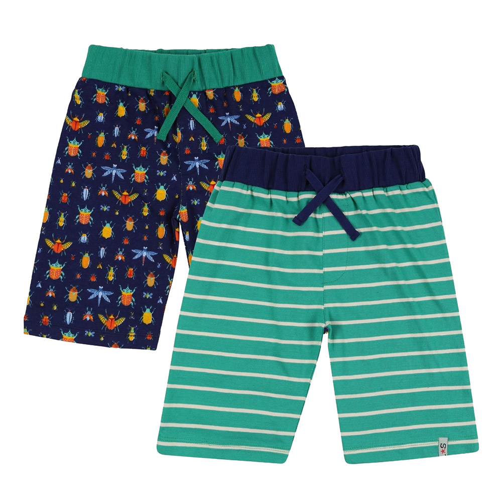 Lilly & Sid Baby Boy's Bugs & Stripe Printed Shorts - 2 Pcs