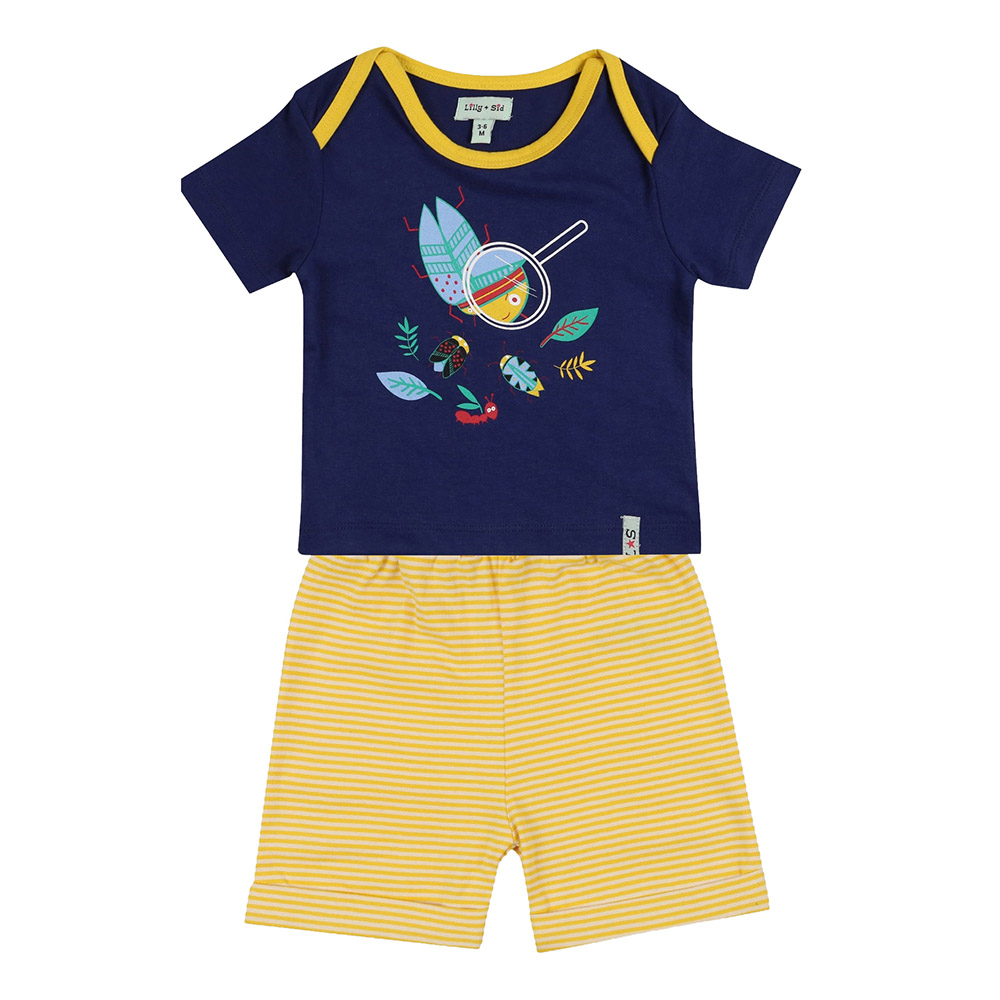 Lilly & Sid Baby Boy's Bugs Print T-Shirt & Shorts - 2 Pcs