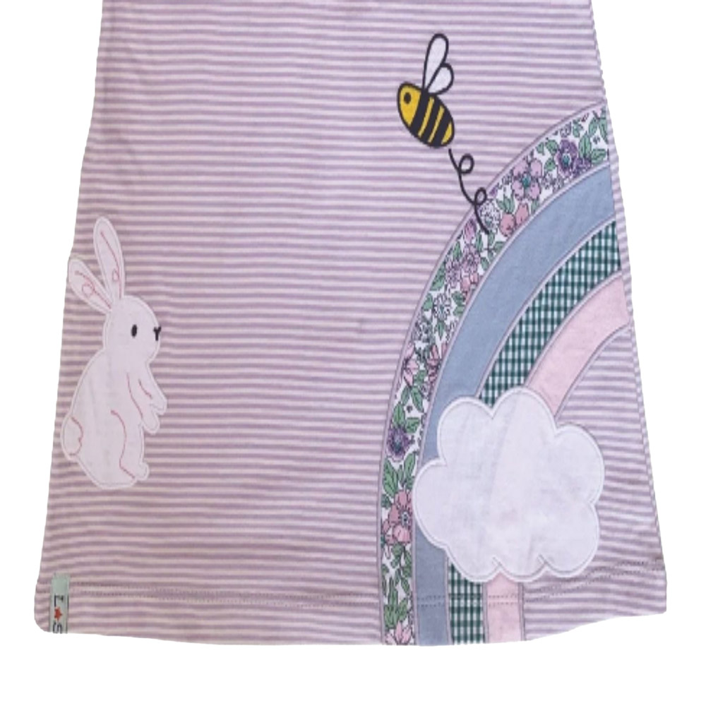 Lilly & Sid Girl's Bunny & Bees Applique Dress - Pink