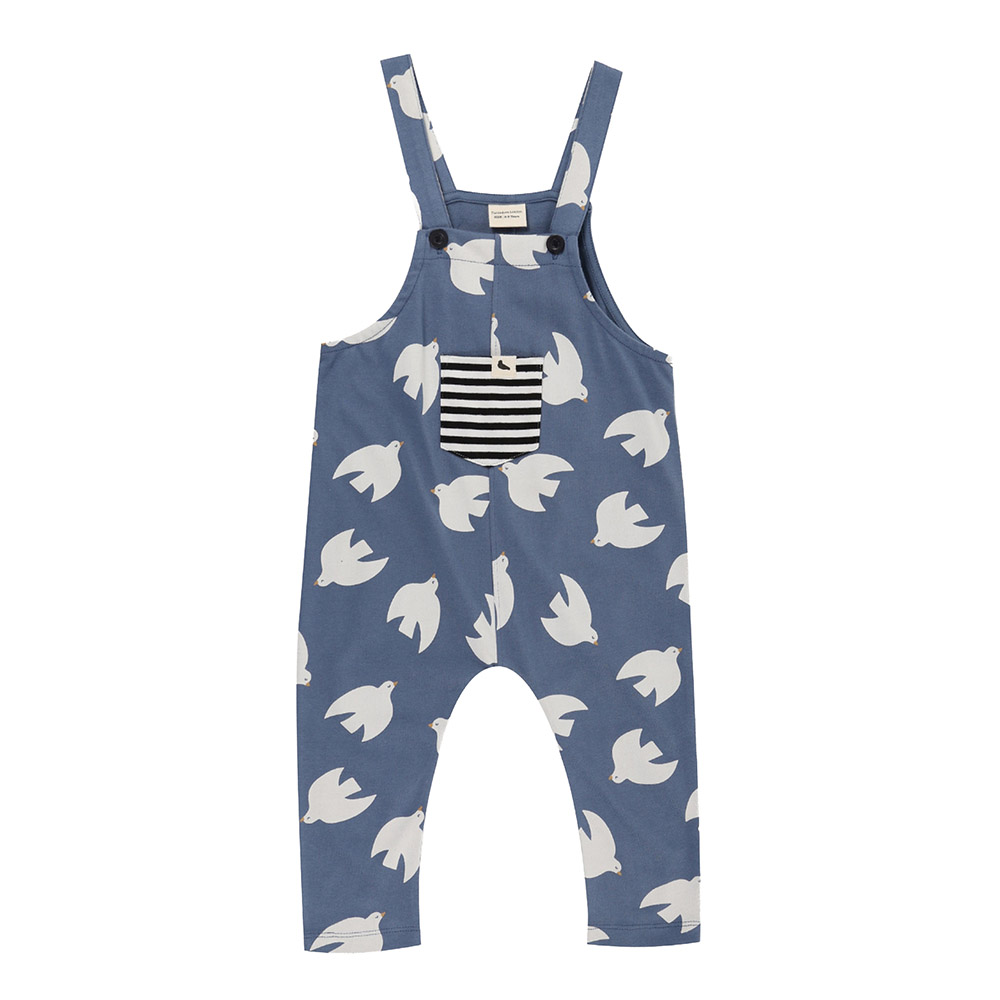 Turtledove London Boy's Seagull Printed Dungarees - Blue