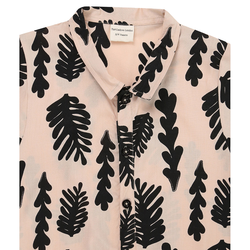 Turtledove London Girl's Seaweed Printed Short Sleeve Romper - Cream