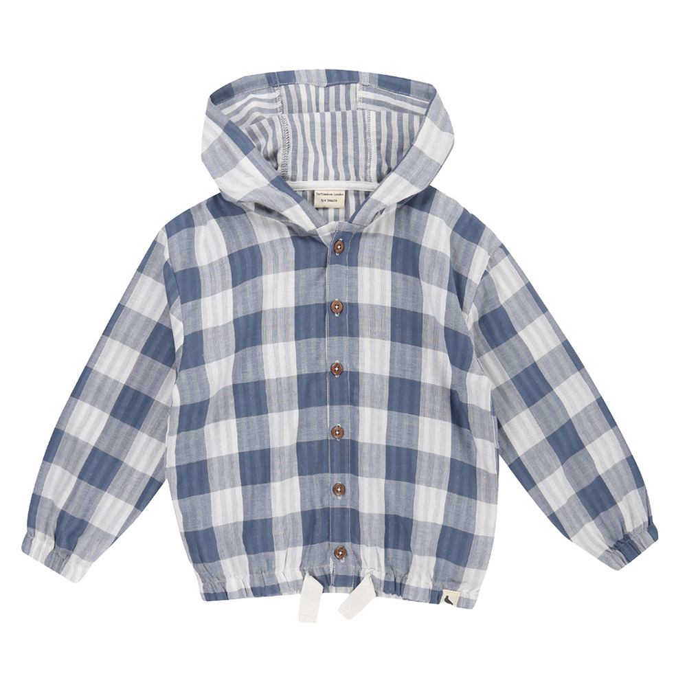 Turtledove London Boy's Marine Check Printed Hoodie