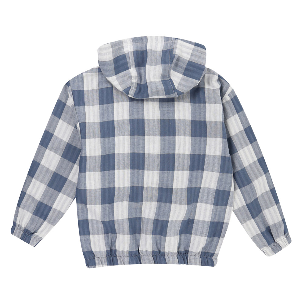 Turtledove London Boy's Marine Check Printed Hoodie