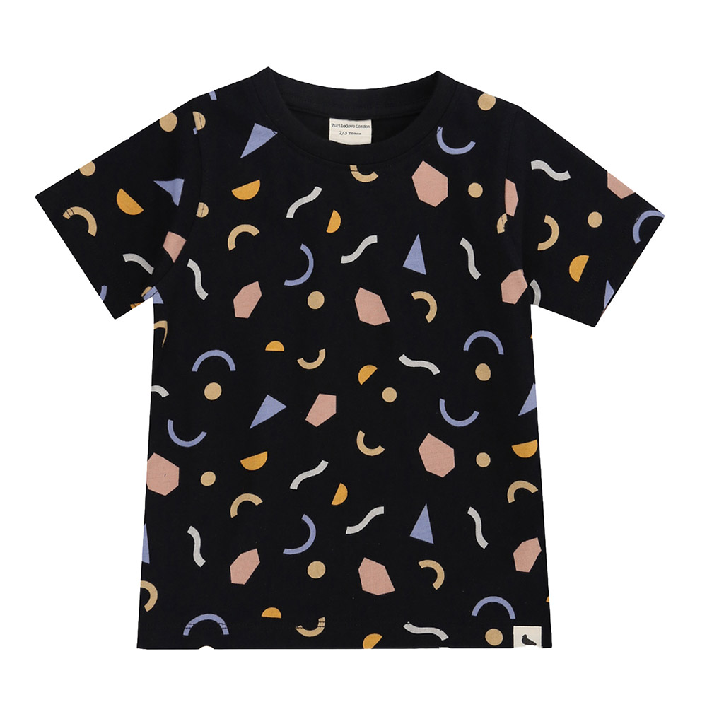 Turtledove London Kids Abstract Printed T-Shirt & Cycling Shorts - Black - 2 Pcs