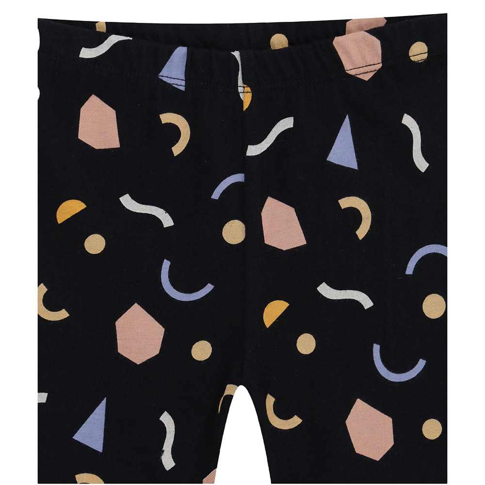 Turtledove London Kids Abstract Printed T-Shirt & Cycling Shorts - Black - 2 Pcs