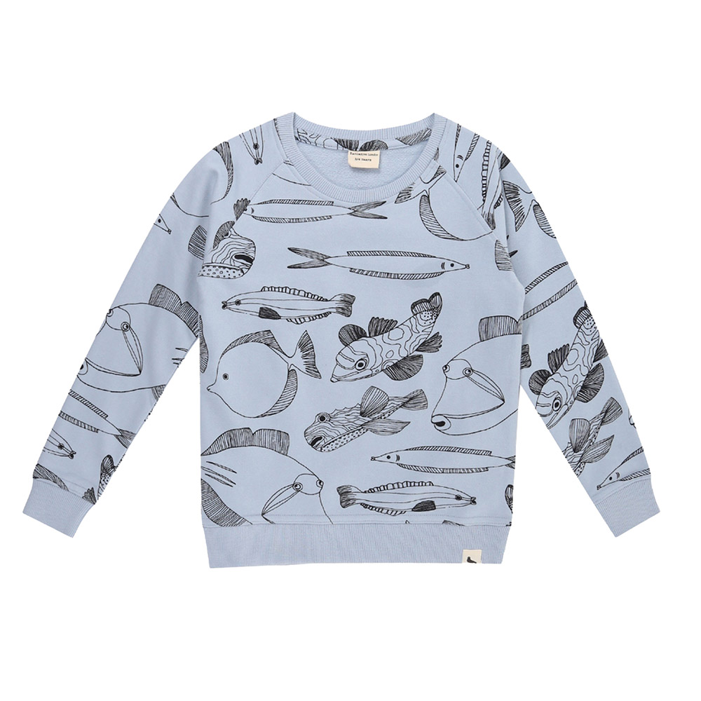 Turtledove London Boy's Fish Printed Sweatshirt - Blue