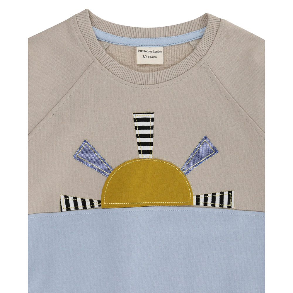 Turtledove London Kids Colorblock Sweatshirt - Beige