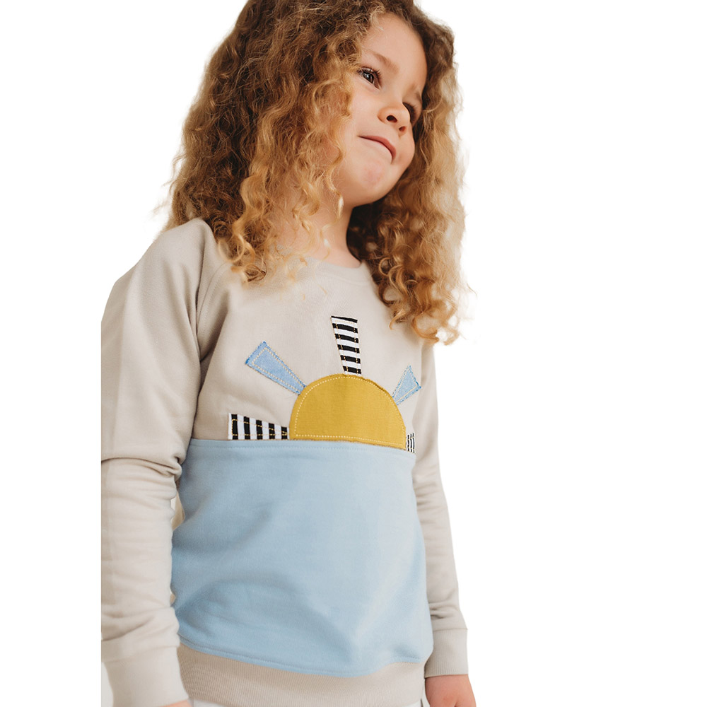 Turtledove London Kids Colorblock Sweatshirt - Beige