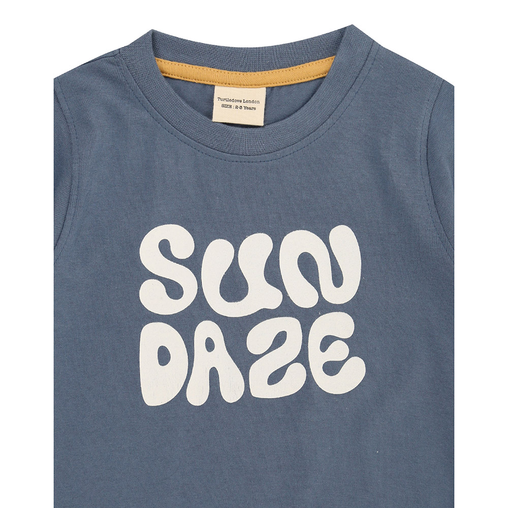 Turtledove London Boy's Sundaze Slogan Printed T-Shirt - Blue
