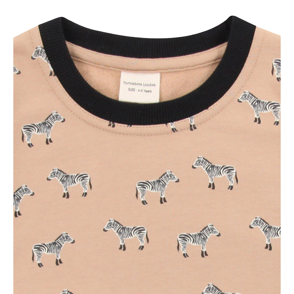 Turtledove London Kids Zebra Printed Sweatshirt - Beige