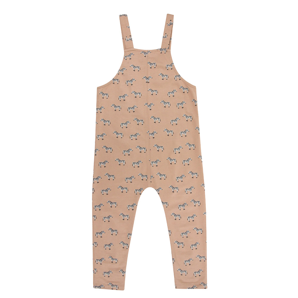 Turtledove London Kids Zebra Printed Dungarees - Beige