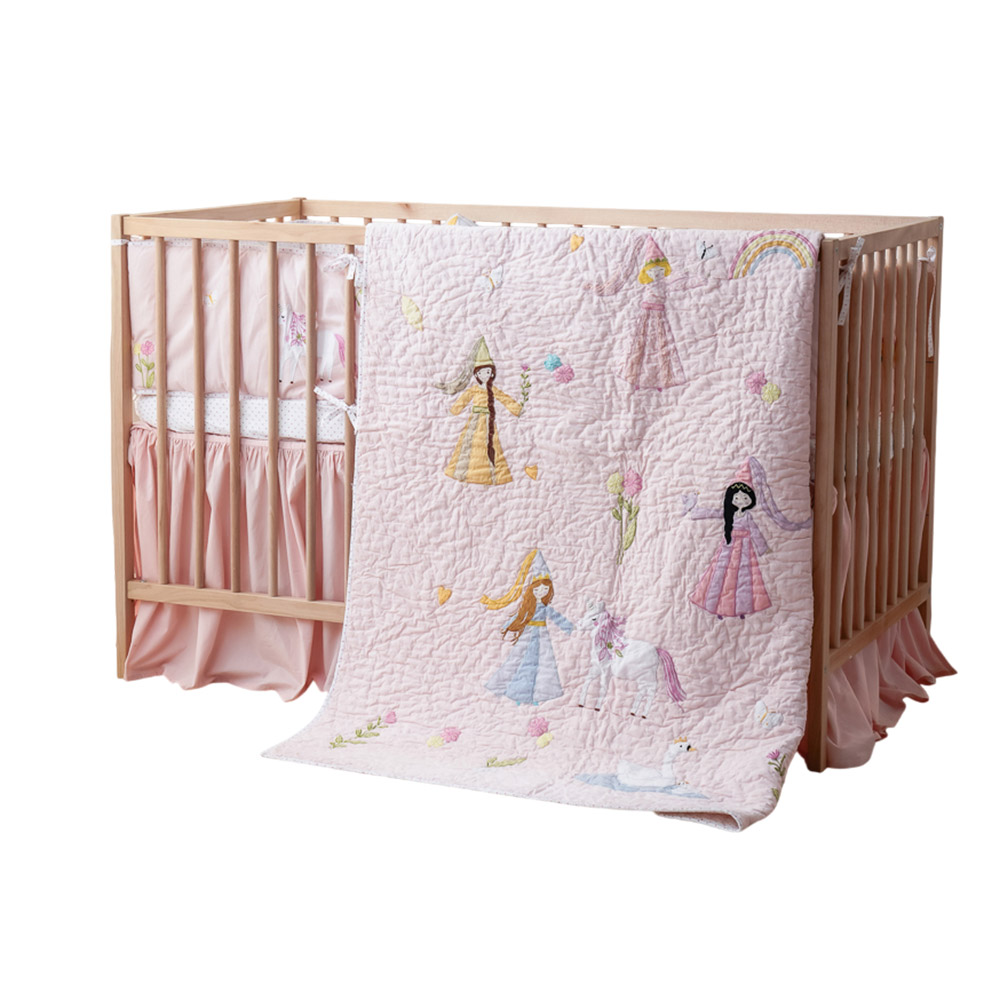 Little West Street - Reversible Crib Bumper - Princess Dreams
