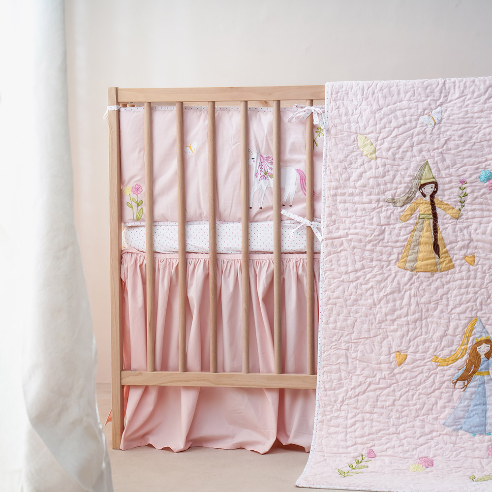 Little West Street - Reversible Crib Bumper - Princess Dreams