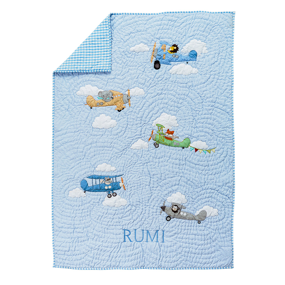 Little West Street - Personalized Quilt Blanket - Sky Safari
