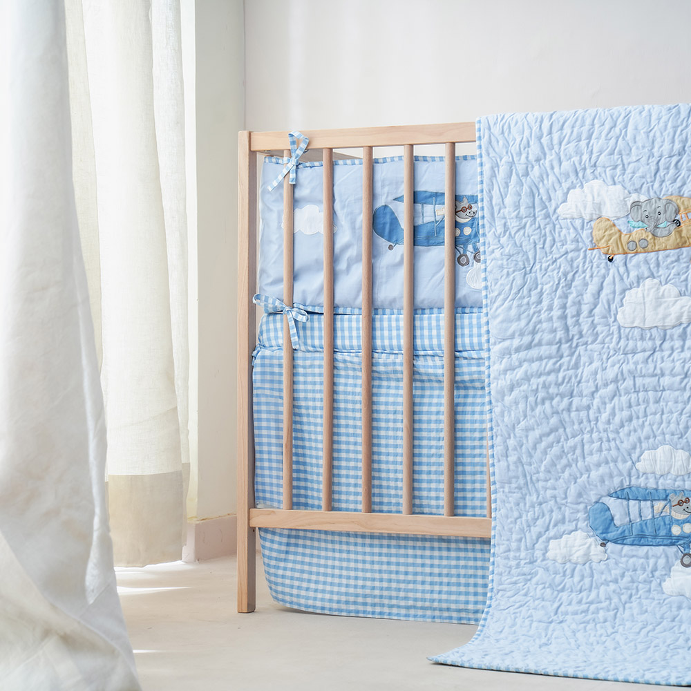 Little West Street - Reversible Crib Bumper - Sky Safari