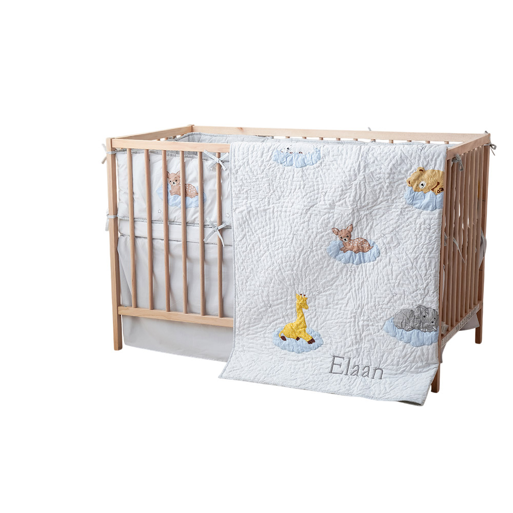 Little West Street - Reversible Crib Bumper - Over The Clouds