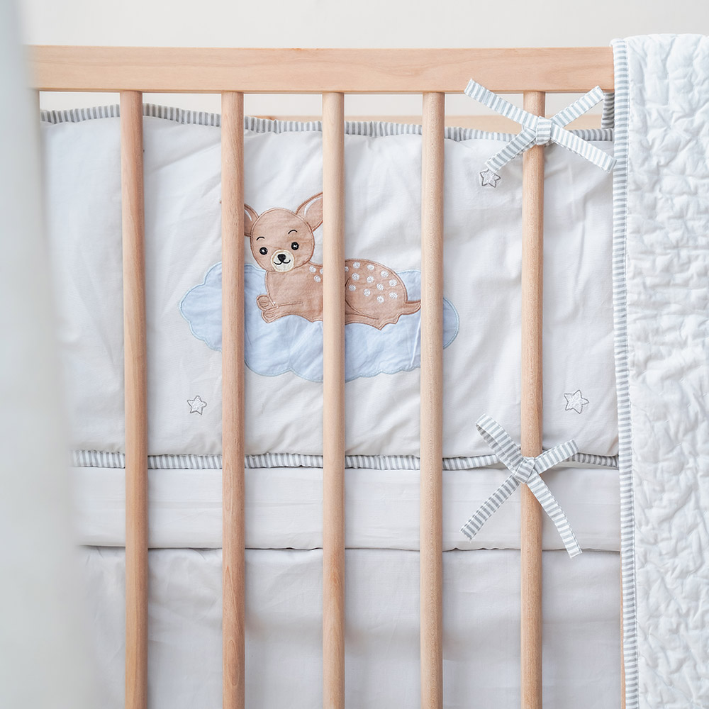 Little West Street - Reversible Crib Bumper - Over The Clouds