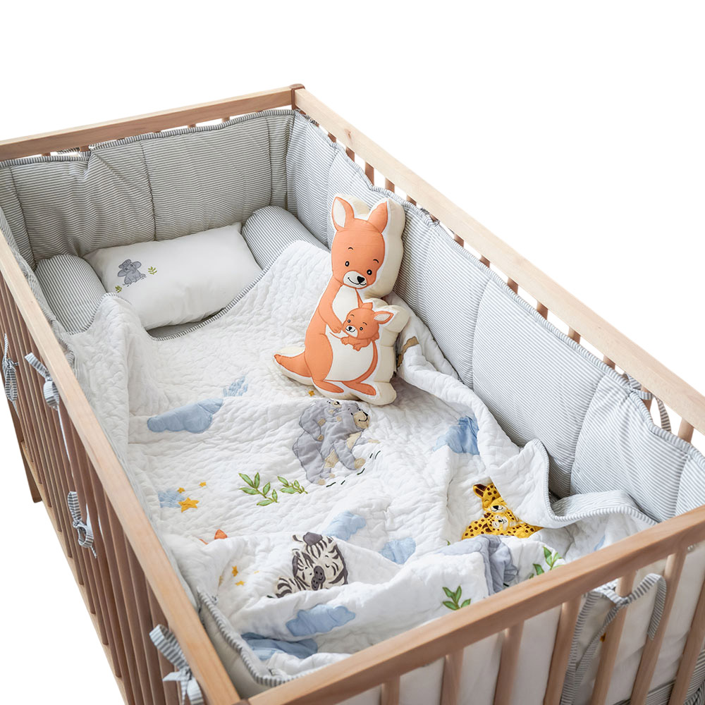 Little West Street - Crib Bedding Set - Snuggle Safari - 6 Pc Set